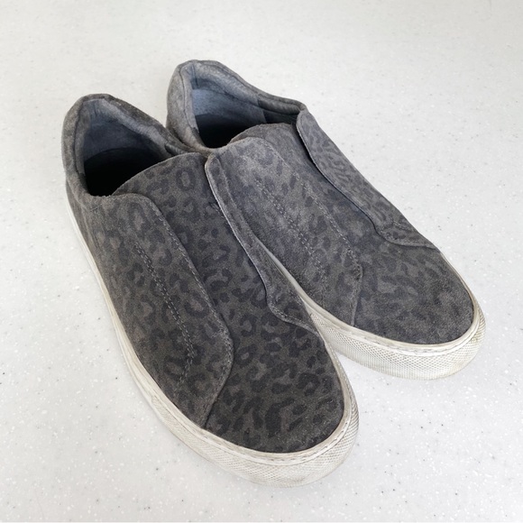 J/SLIDES Gray Leopard Print Heidi Slip On Platform Sneakers - Picture 1 of 9
